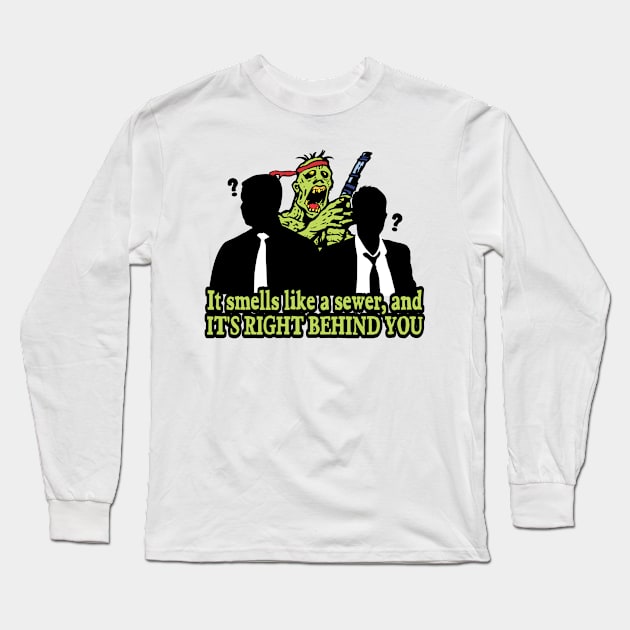 Funny zombie alien attack horror movie clueless cliche Long Sleeve T-Shirt by BigMRanch